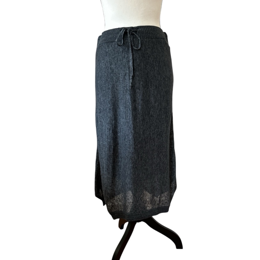 Eileen Fisher Charcoal Gray Knit Midi Skirt